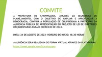 Convite ao munícipes para Audiência Pública dia 24/08/2023